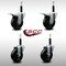 Service Caster 4'' SS Soft Rubber Swivel 3/4'' Expanding Stem Caster Set 2 Total Lock Brakes, 4PK SCC-SSEXTTL20S414-SRS-2-S-2-34 - alternate 4